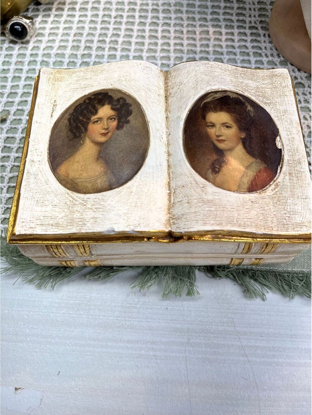 Vintage Victorian Style Trinket Box Portrait Ladies